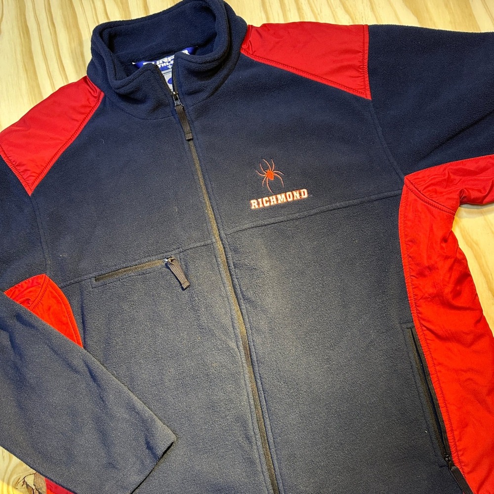 Turfer Athletic Richmond Spiders Fleece Jacket Mens XL Navy Red Full Zip